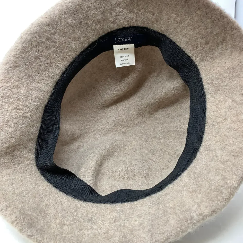 J.Crew Bucket Hat Womens One Size Beige Cream 100% Wool